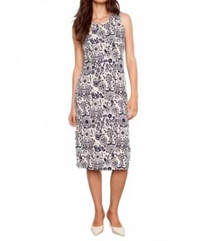 NEW CHARLIE B baroque dress in navy